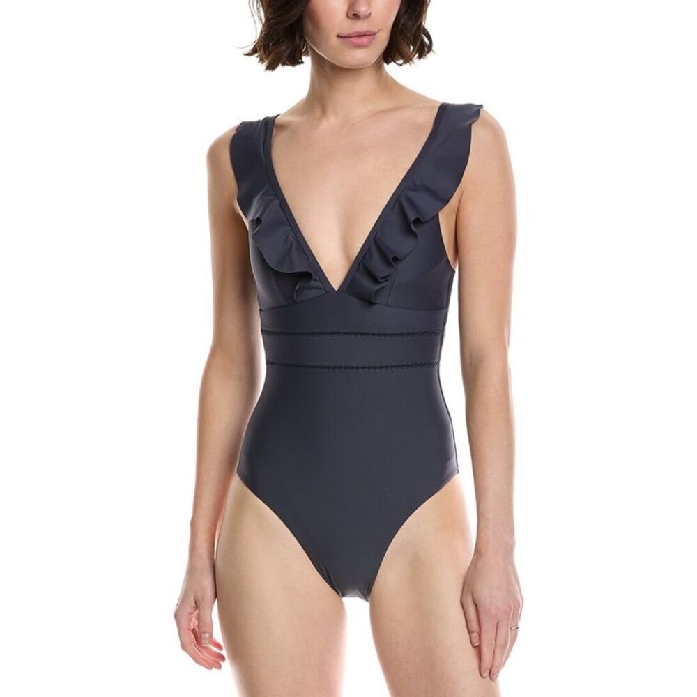 Monte And Lou Womens  Multi Frill One Piece, Navy